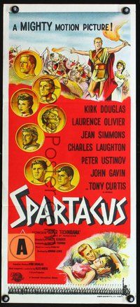 6d429 SPARTACUS Aust daybill '61 classic Stanley Kubrick & Kirk Douglas epic!