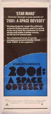 6d026 2001: A SPACE ODYSSEY Aust daybill R78 Stanley Kubrick classic, ultimate sci-fi!