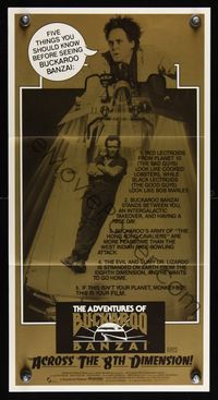 6d033 ADVENTURES OF BUCKAROO BANZAI Aust daybill '84 Peter Weller science fiction thriller!