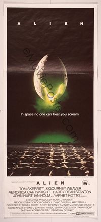 6d035 ALIEN Aust daybill '79 Ridley Scott outer space sci-fi monster classic, hatching egg image!
