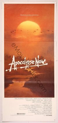 6d047 APOCALYPSE NOW Aust daybill '79 Francis Ford Coppola, classic Peak art of helicopters & sun!