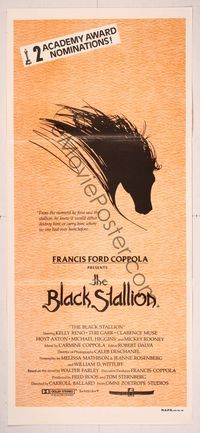 6d070 BLACK STALLION Aust daybill '79 Carroll Ballard, great Thurston horse artwork!