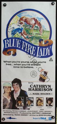 6d074 BLUE FIRE LADY Aust daybill '77 when you're young, you've got time to believe!