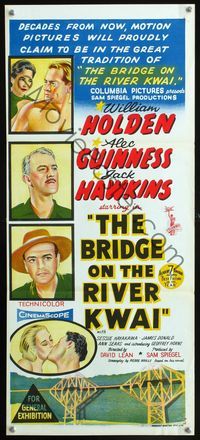 6d088 BRIDGE ON THE RIVER KWAI Aust daybill '58 William Holden, Alec Guinness, David Lean classic!