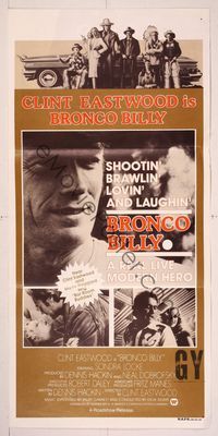 6d091 BRONCO BILLY Aust daybill '80 Clint Eastwood directs & stars, different art & images!