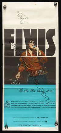 6d182 ELVIS: THAT'S THE WAY IT IS Aust daybill '70 great image of Presley singing on stage!