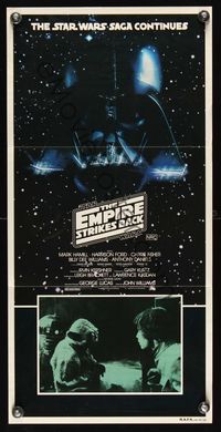 6d185 EMPIRE STRIKES BACK Aust daybill '80 George Lucas sci-fi classic, Darth Vader!