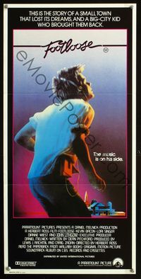 6d202 FOOTLOOSE Aust daybill '84 teenage dancer Kevin Bacon has the music on his side!