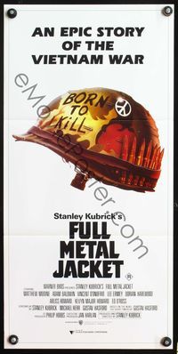 6d212 FULL METAL JACKET Aust daybill '87 Stanley Kubrick bizarre Vietnam War movie!