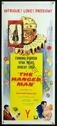 6d243 HANGED MAN Aust daybill '65 Don Siegel, wild clown & hanged man stone litho artwork!