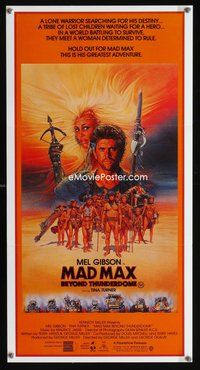 6d314 MAD MAX BEYOND THUNDERDOME Aust daybill '85 art of Mel Gibson & Tina Turner by Richard Amsel!
