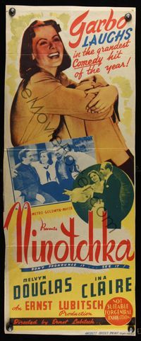 6d001 NINOTCHKA Aust daybill 1940 Greta Garbo laughs, Melvyn Douglas, directed by Ernst Lubitsch!