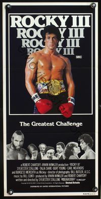 6d398 ROCKY III Aust daybill '82 Sylvester Stallone faces Mr. T in the boxing ring!