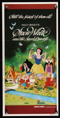 6d421 SNOW WHITE & THE SEVEN DWARFS Aust daybill R83 Walt Disney cartoon classic!