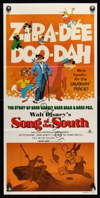 6d426 SONG OF THE SOUTH Aust daybill R80s Walt Disney, Uncle Remus, Br'er Rabbit, Fox & Bear!