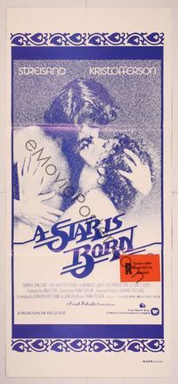 6d434 STAR IS BORN Aust daybill R80s close-up of Kris Kristofferson & Barbra Streisand!
