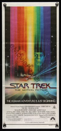 6d435 STAR TREK Aust daybill '79 William Shatner, Leonard Nimoy, great Bob Peak art!