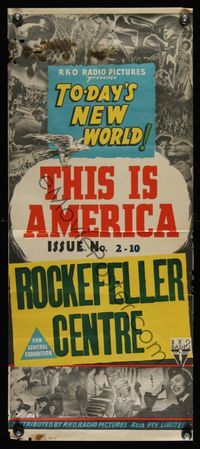 6d007 THIS IS AMERICA issue 2-10 Aust daybill '41 World War II, Rockefeller Centre!