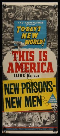 6d008 THIS IS AMERICA issue 2-3 Aust daybill '41 World War II, New Prisons - New Men!