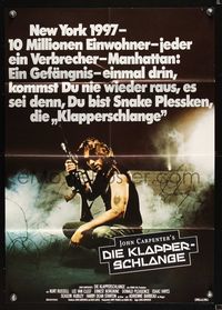 6d624 ESCAPE FROM NEW YORK German '81 John Carpenter, different image of Kurt Russell w/gun!