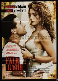 6d634 FAIR GAME German '95 sexy Cindy Crawford & William Baldwin as cop on the edge!