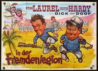 6d653 FLYING DEUCES horizontal German R60s wacky Be artwork of Laurel & Hardy on the run!