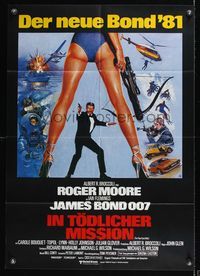 6d659 FOR YOUR EYES ONLY German '81 no one comes close to Roger Moore as James Bond 007!
