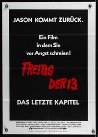 6d662 FRIDAY THE 13th 4 text German '84 slasher sequel, this is Jason's unlucky day!