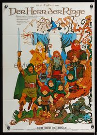 6d769 LORD OF THE RINGS fellowship German '78 J.R.R. Tolkien classic, Ralph Bakshi fantasy art!