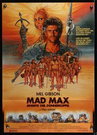 6d780 MAD MAX BEYOND THUNDERDOME German '85 art of Mel Gibson & Tina Turner by Richard Amsel!