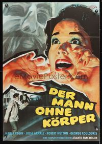 6d788 MAN WITHOUT A BODY German '58 cool horror artwork, a diabolical dream come true!