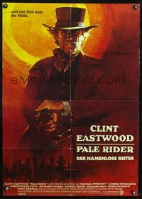 6d839 PALE RIDER German '85 great different artwork of cowboy Clint Eastwood by Grove!