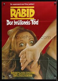 6d869 RABID German '77 horror image of frightened girl, David Cronenberg directed!