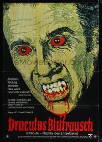 6d892 SCARS OF DRACULA German R1970s great close up art of vampire Christopher Lee, Hammer horror!