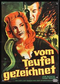 6d907 SNAKE WOMAN German '61 sexy serpent-girl Susan Travers terrorizes town, cool different art!