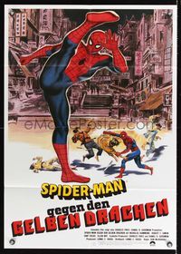 6d911 SPIDER-MAN: THE DRAGON'S CHALLENGE German '80 art of Nick Hammond as Spidey by R. Graves!