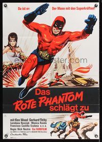 6d919 SUPERARGO VS. DIABOLICUS German '67 cool action art of masked superhero!