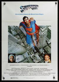 6d922 SUPERMAN cityscape German '78 comic book hero Christopher Reeve, Gene Hackman, Brando!