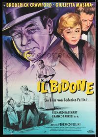 6d927 SWINDLE German '55 Federico Fellini's Il bidone, artwork of Broderick Crawford!