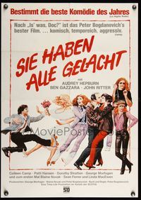 6d935 THEY ALL LAUGHED German '81 Peter Bogdanovich, Audrey Hepburn, Dorothy Stratten, art of cast!