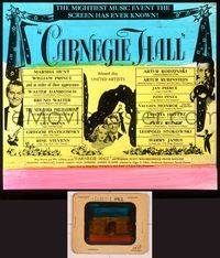 6e013 CARNEGIE HALL glass slide '47 Edgar Ulmer's mightiest music event the screen has ever known!