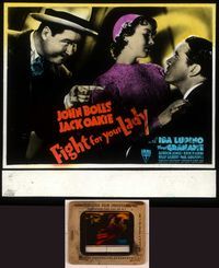 6e021 FIGHT FOR YOUR LADY glass slide '37 John Boles with Jack Oakie scolding Ida Lupino!