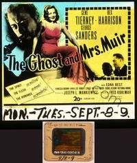 6e027 GHOST & MRS. MUIR glass slide '47 sexy full-length Gene Tierney, Rex Harrison, George Sanders