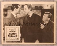 6f312 ARSENIC & OLD LACE LC R58 great 3-shot c/u of Cary Grant, Raymond Massey & Peter Lorre!