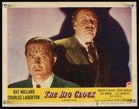 6f329 BIG CLOCK LC #1 '48 great close up of Ray Milland with scary Charles Laughton behind him!