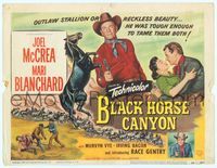 6f078 BLACK HORSE CANYON TC '54 Joel McCrea, Mari Blanchard, art of the outlaw stallion!