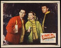 6f332 BLACK ROSE LC #2 '50 Tyrone Power, Cecile Aubry & Jack Hawkins holding candles in tunnel!