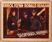 6f398 DESPERATE JOURNEY LC '42 close up of Nazi officer Raymond Massey with two other soldiers!
