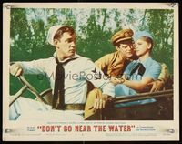 6f413 DON'T GO NEAR THE WATER LC #2 '57 Earl Holliman chauffeurs Jeff Richards & sexy Anne Francis!