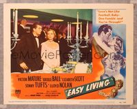 6f424 EASY LIVING LC #7 '49 Victor Mature looks intensely at Lizabeth Scott at fancy party!